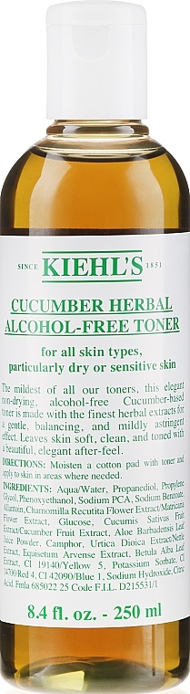 Facial Cucumber Toner - Kiehl`s Cucumber Herbal Alcohol-Free Toner — photo N1