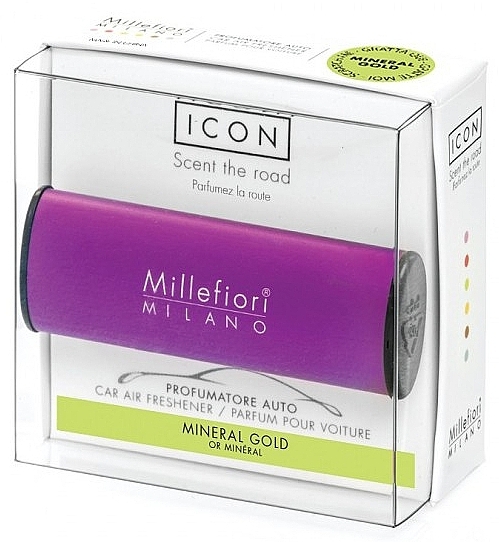 Car Perfume 'Classic: Mineral Gold' - Millefiori Milano Icon Car Air Freshener Mineral Gold — photo N1