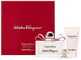 Fragrances, Perfumes, Cosmetics Salvatore Ferragamo Signorina - Set (edp/100ml + edp/5ml + b/lot/50ml)