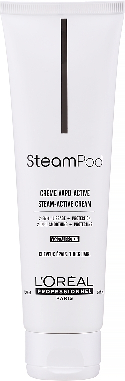 Smoothing Cream for Thick Hair - L'Oreal Professionnel Steampod Stem-Active Cream Vegetal Protein — photo N1