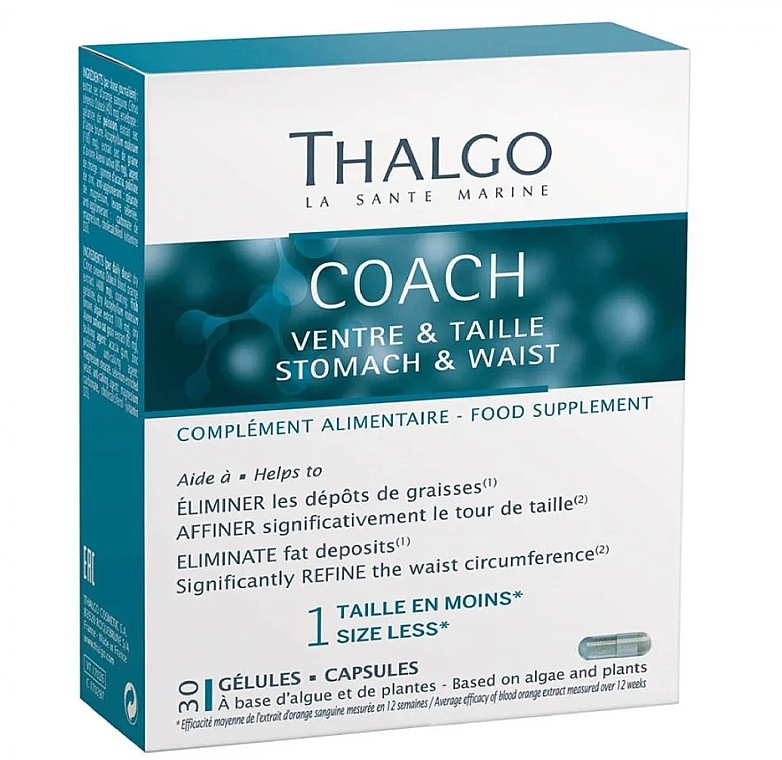 Stomach & Waist Capsules, 30pcs - Thalgo Coach Stomach and Waist — photo N1