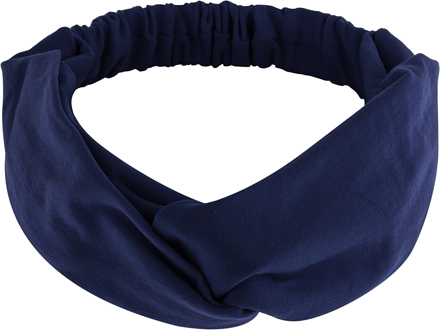 Hair Band "Knit Twist", navy - MAKEUP Hair Accessories — photo N1