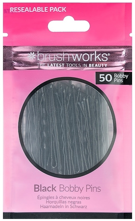 Bobby Pins, black - Brushworks Black Bobby Pins — photo N1