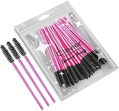 Fragrances, Perfumes, Cosmetics Lash & Brow Brush, black with pink handle - Clavier