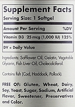 Vitamin D Dietary Supplement - Solgar Vitamin D3 1000 IU Cholekacyferol — photo N7
