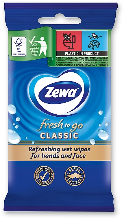 Wet Wipes, 10 pcs. - Zewa Classic Wipes — photo N1