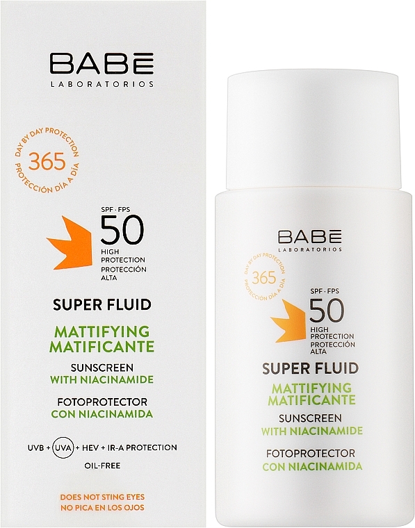 Sunscreen Matting Superfluid with Niacinamide SPF 50 - Babe Laboratorios Super Fluid SPF 50  — photo N2