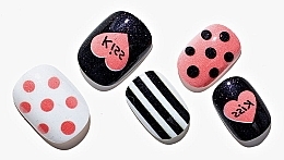 Self-Adhesive False Nails for Kids 'Polka Dots & Stripes', 980 - Deni Tipsy Kids Card — photo N3