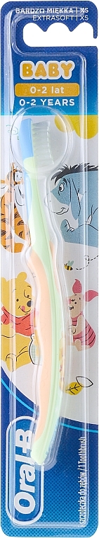 Soft Toothbrush, "Winnie-the-Pooh", green & orange - Oral-B Baby — photo N1