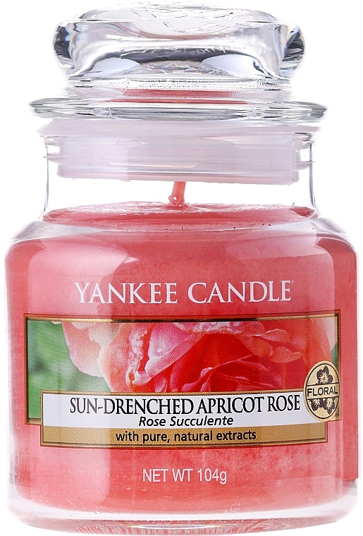 Candle in Glass Jar - Yankee Candle Sun-Drenched Apricot Rose — photo N1