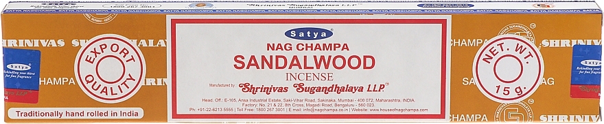 Sandalwood Incense - Satya Sandalwood Incense — photo N1