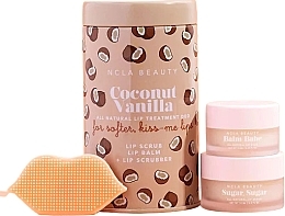 Fragrances, Perfumes, Cosmetics Beauty Set - NCLA Beauty Coconut Vanilla Lip Care Set (l/balm/10 ml + l/scrub/15 ml + scrubber)