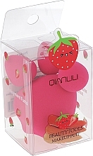 Fragrances, Perfumes, Cosmetics Makeup Sponge 'Strawberry', red, 4 pcs - Qianlili Makeup Puff
