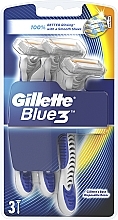 Disposable Shaving Razor Set, 3 pcs - Gillette Blue 3 — photo N1