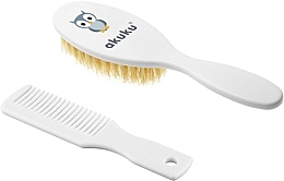 Fragrances, Perfumes, Cosmetics Owl Hair Brush & Comb, white - Akuku