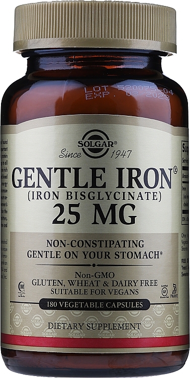 Dietary Supplement "Gentle Iron", 25 mg - Solgar Gentle Iron — photo N3