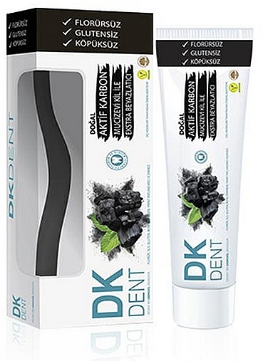 Toothpaste + Toothbrush - Dermokil DKDent Activated CarbonToothpaste — photo N1