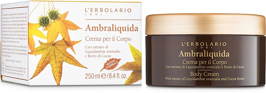 Perfumed Body Cream "Light Amber" - L'Erbolario Ambraliquida Crema Per Il Corpo — photo N1