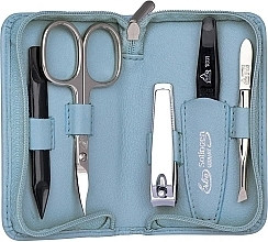 Manicure Set, 5 tools 'Siena', with zipper, ocean blue - Erbe Solingen Manicure Zipper Case — photo N6