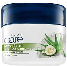 Fragrances, Perfumes, Cosmetics Facial Cream with Aloe Extarct and Cucumber - Avon Care Refreshing With Aloe And Cucumber Face Cream