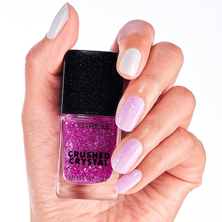 Crushed Crystal Top Coat - Catrice Crushed Crystal Effect Amethyst Aura Top Coat — photo N6