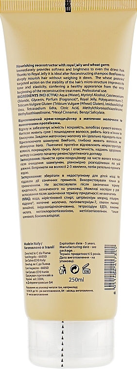 Repairing Cream Conditioner with Royal Jelly & Wheat Proteins - Mirella Professional Bee Form Nourishing Reconstructor — photo N2