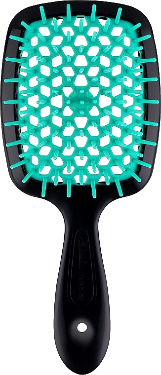 Hair Brush 71SP234 TFF, black and turquoise - Janeke Small Superbrush — photo N1