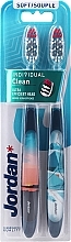 Fragrances, Perfumes, Cosmetics Soft Toothbrush, blue-orange + blue - Jordan Individual Clean Soft