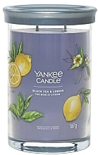 Scented Candle in Glass 'Black Tea & Lemon', 2 wicks - Yankee Candle Singnature — photo N1