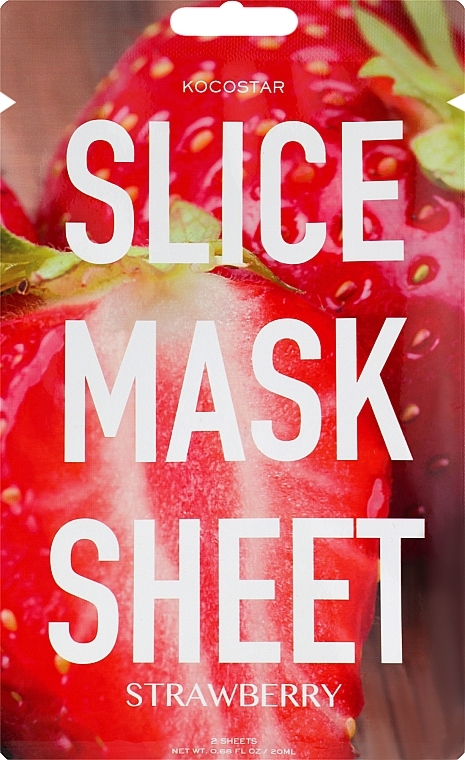 Facial Slice Mask Sheet "Strawberry" - Kocostar Slice Mask Sheet Strawberry — photo N1