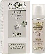 Fragrances, Perfumes, Cosmetics Anti-Aging Protective Serum - Aphrodite Olive Oil & Donkey Milk Serum