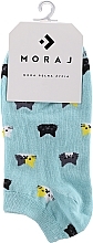 Fragrances, Perfumes, Cosmetics Women Cotton Socks with Kittens, blue - Moraj