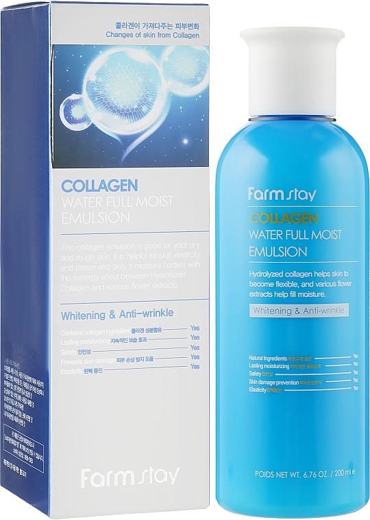 Moisturizing Face Emulsion - FarmStay Collagen Water Full Moist Emulsion — photo N1