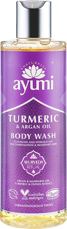 Shower Gel "Turmeric & Argan Oil" - Ayumi Turmeric & Argan Oil Body Wash — photo N1