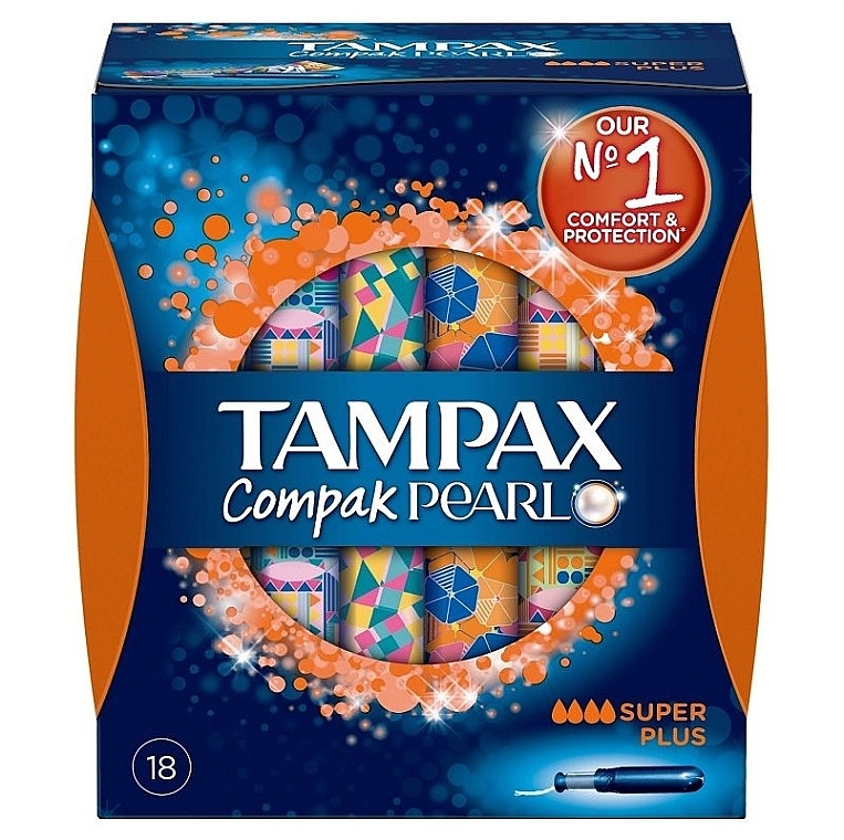 Tampons with Applicator, 18 pcs - Tampax Pearl Compak Super Plus — photo N1