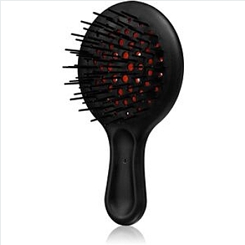 Hair Brush, black - Janeke Silicon Line Kis Lapos Hajkefe — photo N1