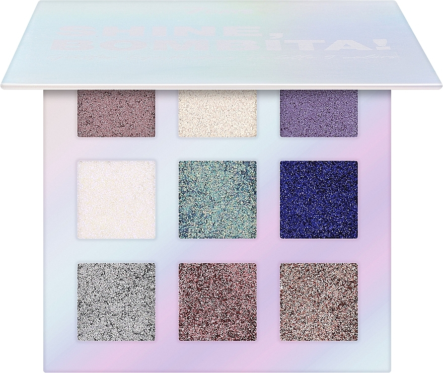 Shimmering Eyeshadow Palette, 9 shades - 7 Days Shine, Bombita! Glitter Eyeshadows Palette 9 Colors — photo N1