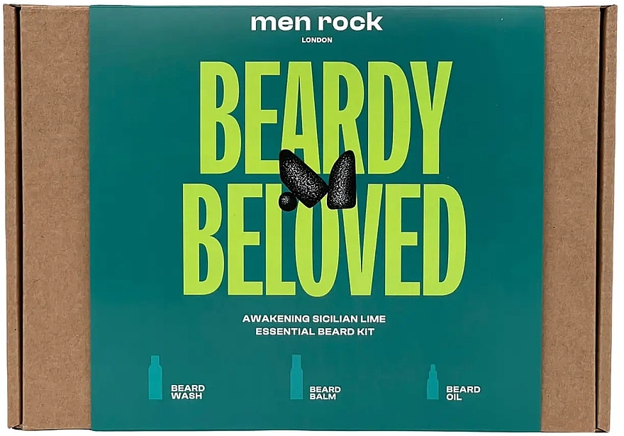 Set - Men Rock Beardy Beloved Kit (b/wash/100ml + b/balm/100ml + b/oil/30ml) — photo N1