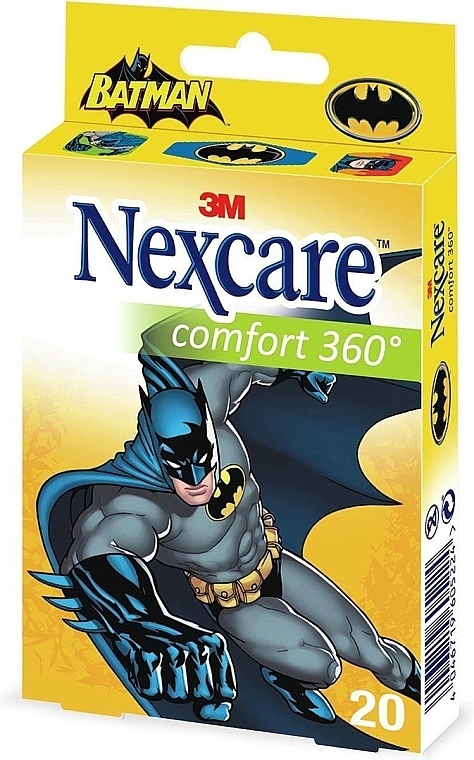 Kids Plaster, Pack of 20 - Nexcare Comfort 360 Batman Patch — photo N1