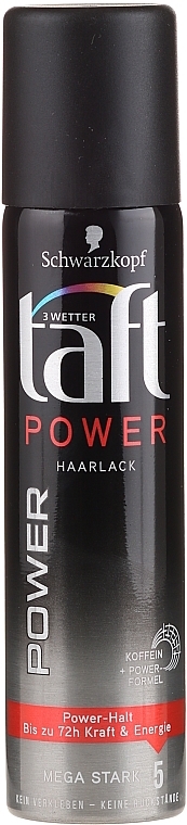 Caffeine Hair Spray - Schwarzkopf Taft Power Hair Lacquer 72H	 — photo N1