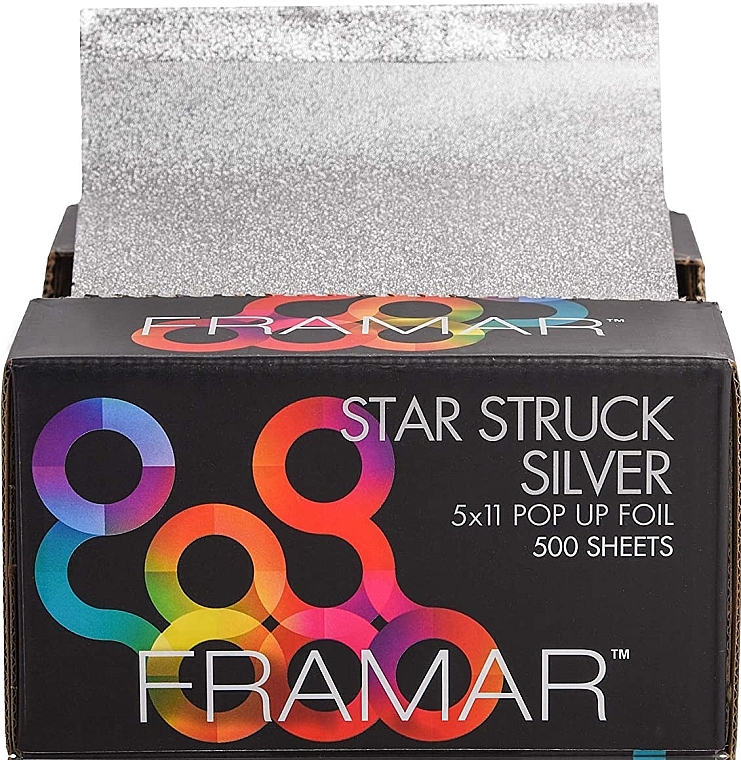 Hairdressing Pop Up Foil Sheets, 12.7 x 27.9 cm - Framar Star Struck Silver — photo N1