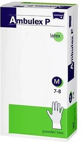 Powder-Free, Non-Sterile Latex Gloves, Size M, White, Pack of 100 - Ambulex P Drum — photo N1