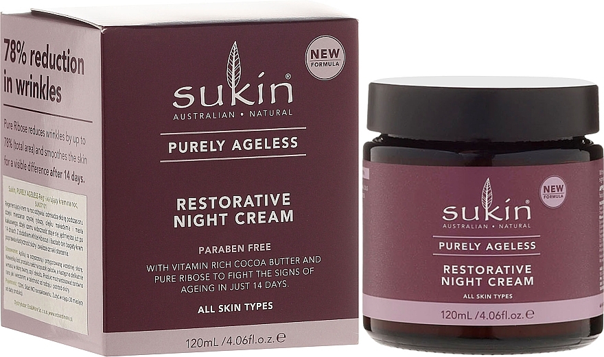 Anti-Aging Night face Cream - Sukin Purely Ageless Restorative Night Cream — photo N1