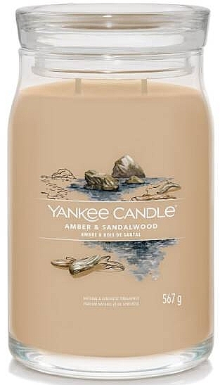 Scented Candle in Jar 'Amber & Sandalwood', 2 wicks - Yankee Candle Singnature — photo N5