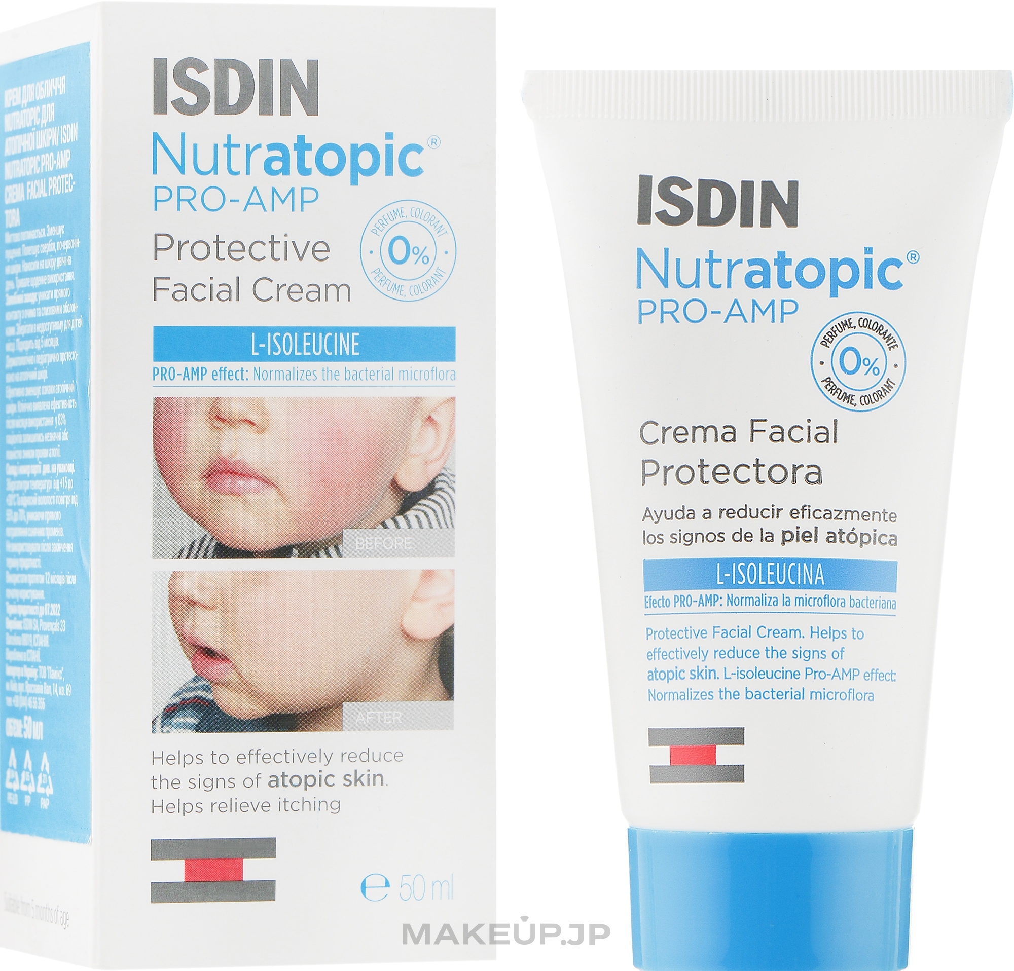 Facial Cream for Atopic Dermatitis Skin - Isdin Nutratopic Facial Cream Pro-Amp — photo 50 ml