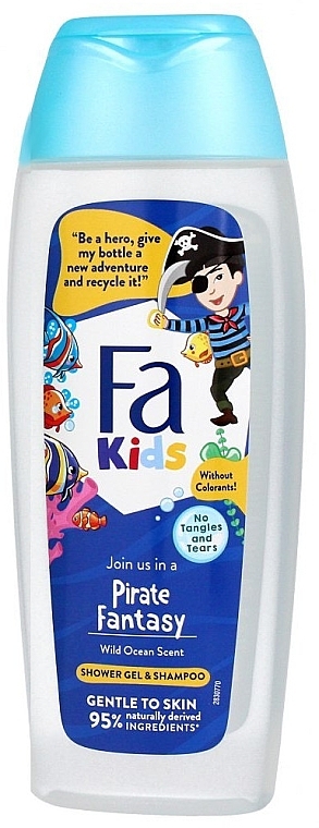 Pirate Fantasy Shower Gel & Shampoo for Boys, fish - Fa Kids Pirate Fantasy Shower Gel & Shampoo — photo N1