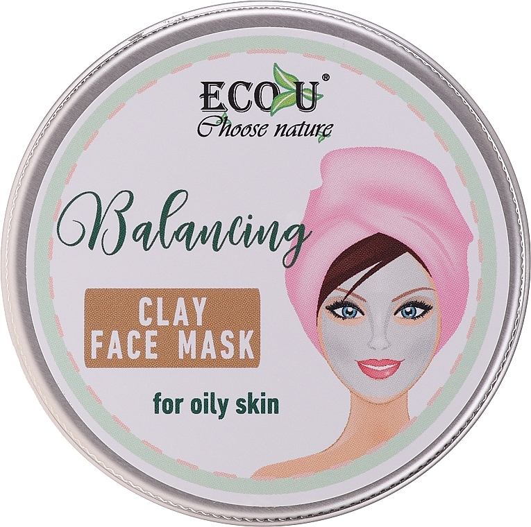 Balancing Clay Face Mask for Oily Skin - Eco U Balancing Clay Face Mask For Oily Skin — photo N1