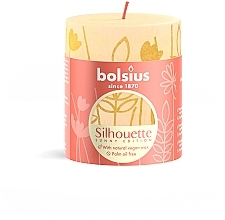 Fragrances, Perfumes, Cosmetics Cylinder Candle Rustic Silhouette Butter Yellow, 80/68 mm - Bolsius Candle