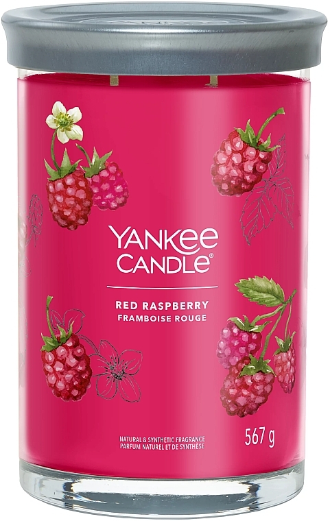 Scented Candle on Stand 'Red Raspberry', 2 wicks - Yankee Candle Red Raspberry Tumbler — photo N1