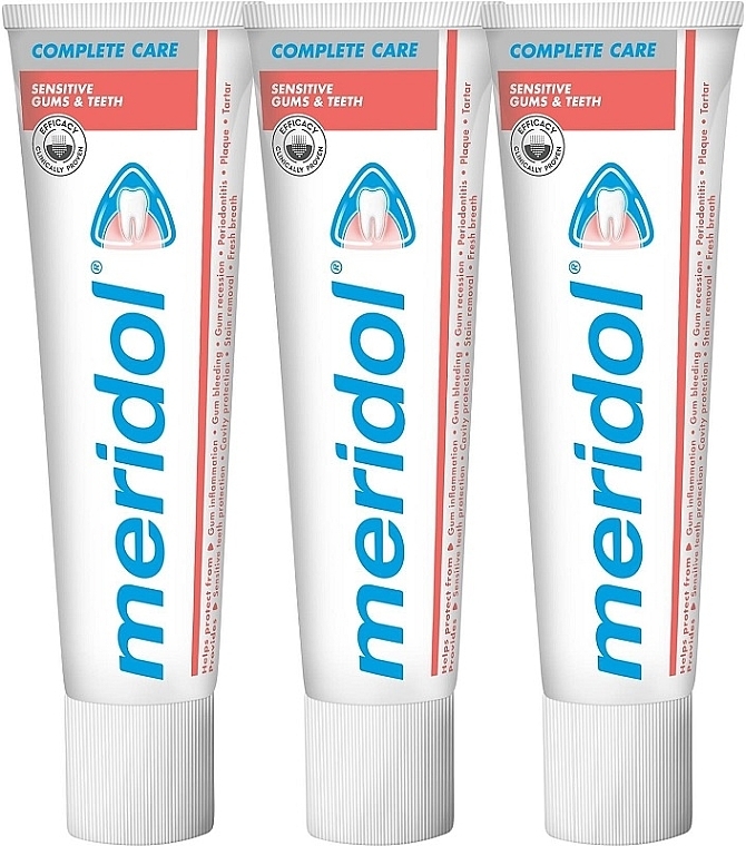 Set - Meridol Complete Care Sensitiv (toothpaste/3x75ml) — photo N1